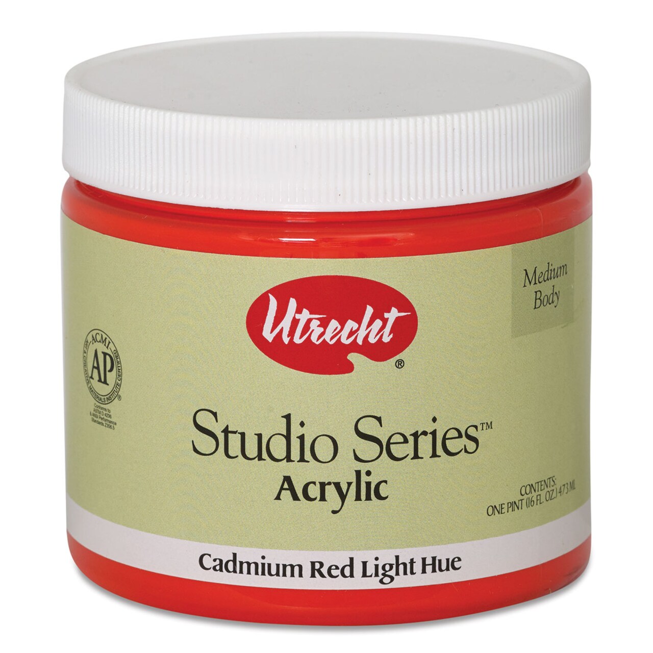 Utrecht Studio Series Acrylic Paint - Cadmium Red Light Hue, Pint